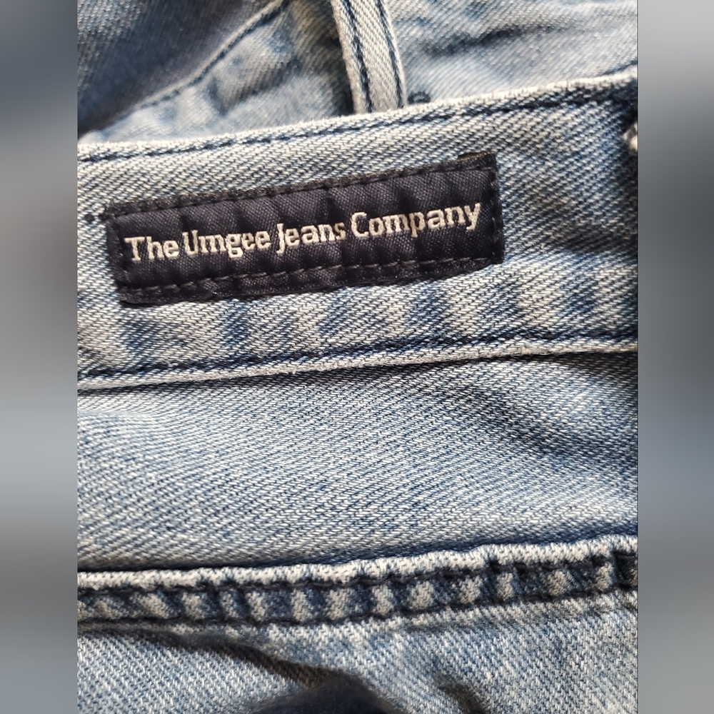 Umgee Distressed Plaid Patchwork Denim Jeans Size… - image 6